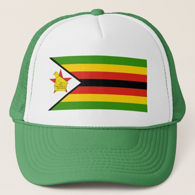 AFRICA: FLAG OF ZIMBABWE TRUCKER HAT (Front)