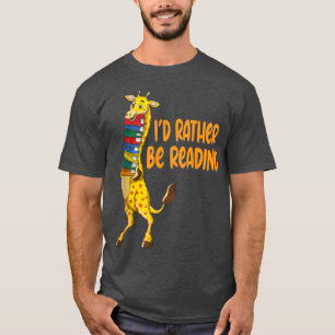 Africa Giraffes A Stack Reading Books Lovers Funny T-Shirt