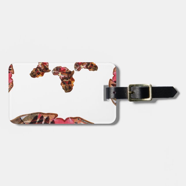 Africa in Motion: Kaleidoscope Map Design Luggage Tag (Front Horizontal)