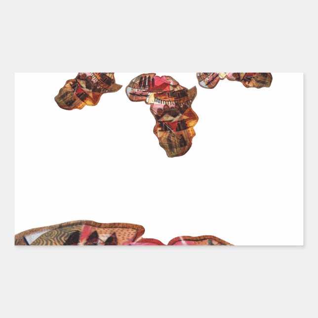  Africa in Motion: Kaleidoscope Map Design Rectangular Sticker (Front)