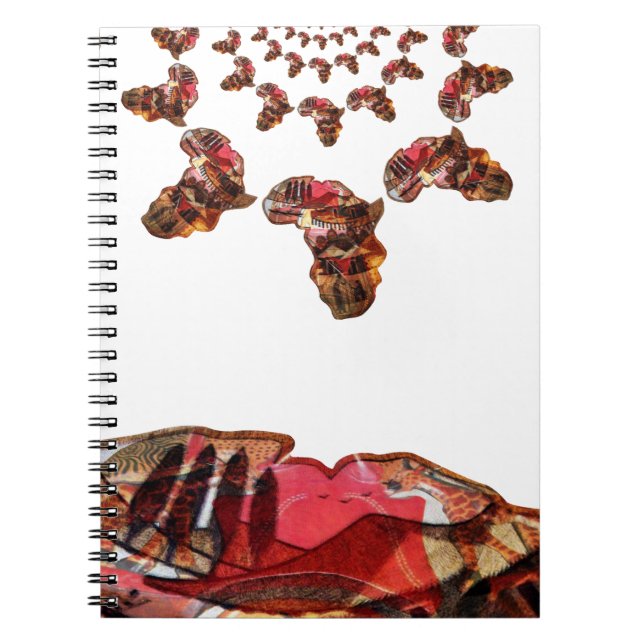  Africa in Motion: Kaleidoscope Map Design Spiral Notebook (Front)