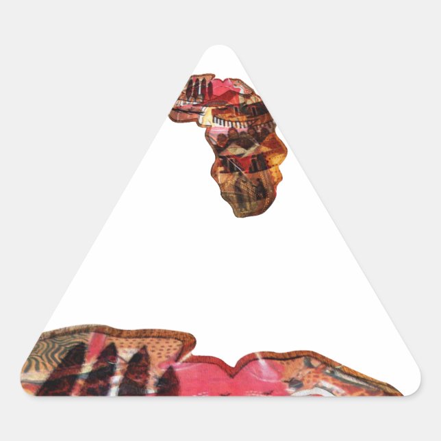  Africa in Motion: Kaleidoscope Map Design Triangle Sticker (Front)