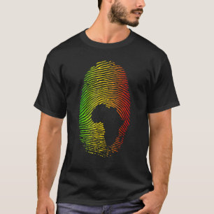 Africa Is In My DNA Fingerprint African Roots Afri T-Shirt