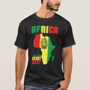 Africa Is My Heartbeat Love Africa Map African Pri T-Shirt