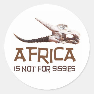 Africa is not for sissies: African Springbok skull Classic Round Sticker