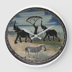Africa Kenya Beautiful Elegant Wildlife Large Clock