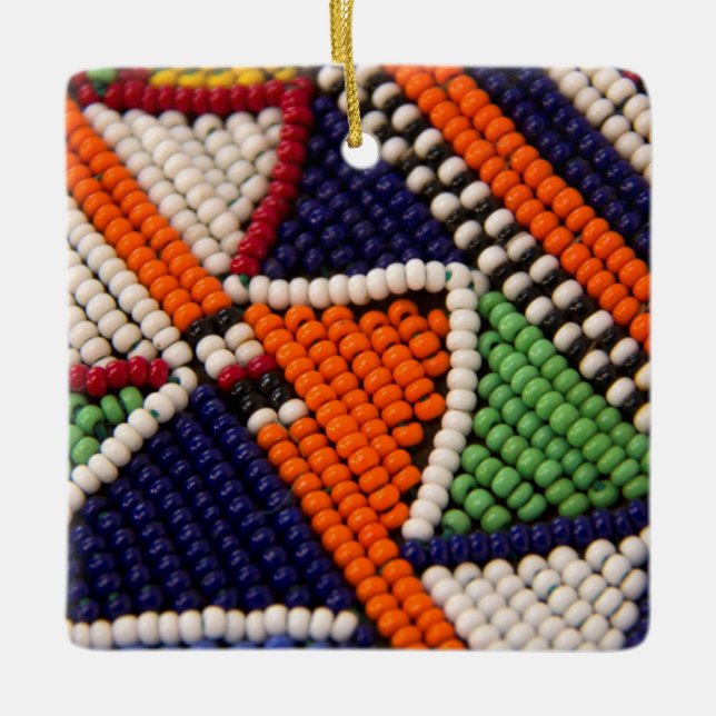 Africa, Kenya. Maasai Tribal Beads Ceramic Tree Decoration (Front)