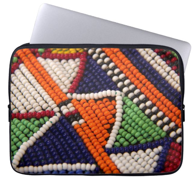 Africa, Kenya. Maasai Tribal Beads Laptop Sleeve (Front)