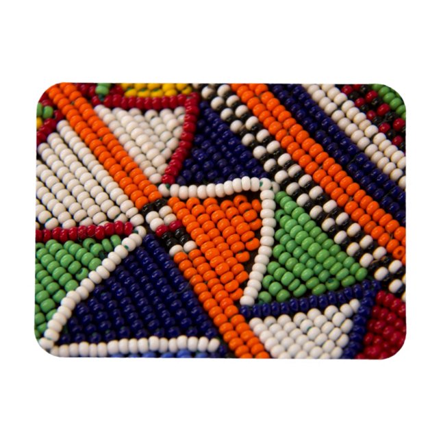 Africa, Kenya. Maasai Tribal Beads Magnet (Horizontal)