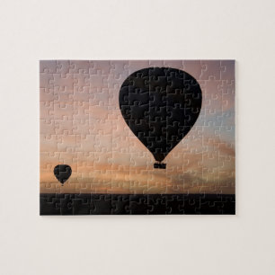 Africa, Kenya, Masai Mara. Two balloons glide Jigsaw Puzzle