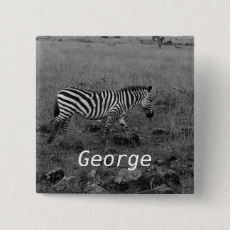 Africa Kenya Zebra in the Wild 15 Cm Square Badge