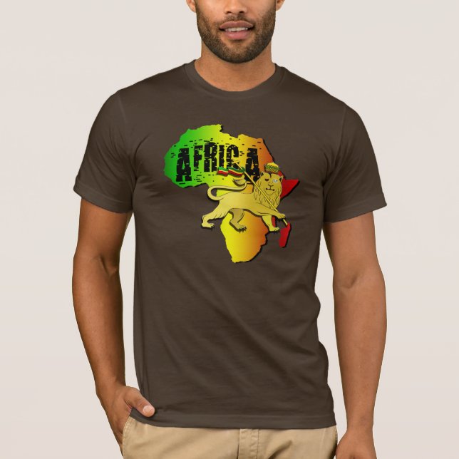 Africa Lion of Zion Lion Reggae T-Shirt (Front)