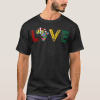 Africa LOVE Continent Map & Matching Country Flags