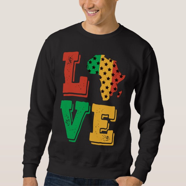 Africa Love Proud African American Black History M Sweatshirt (Front)