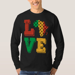Africa Love Proud African American Black History M T-Shirt