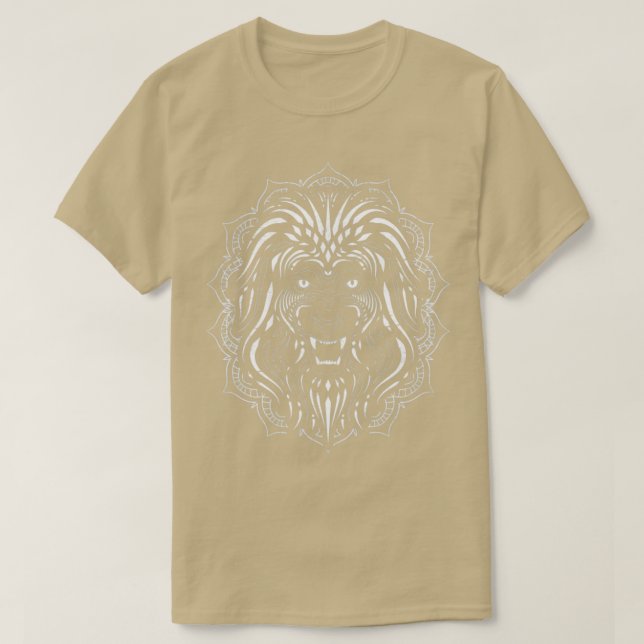 Africa Lover Zoo Animal Mandala Lion T-Shirt (Design Front)