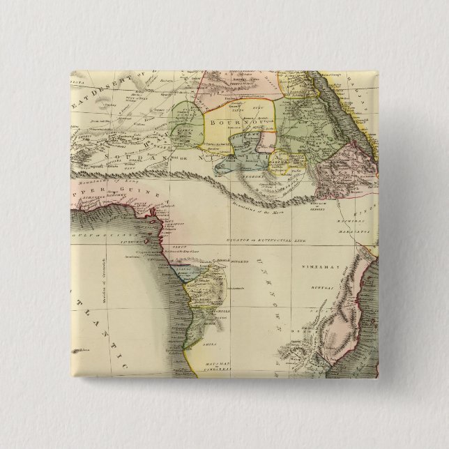Africa map 15 cm square badge (Front)