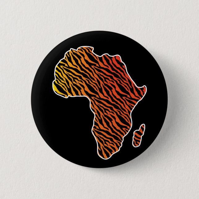 Africa Map African Pride Zebra Pattern 6 Cm Round Badge (Front)
