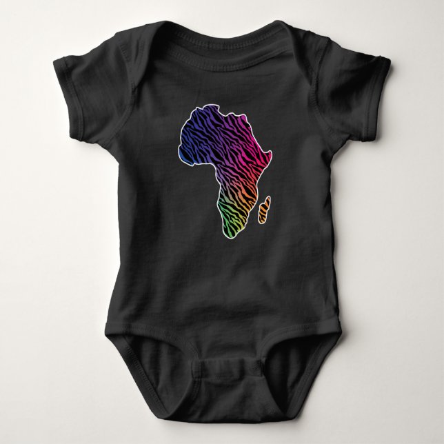 Africa Map African Pride Zebra Pattern Baby Bodysuit (Front)