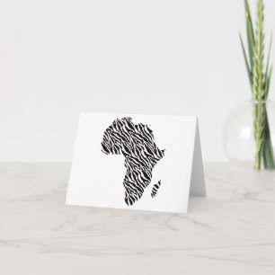 Africa Map African Pride Zebra Pattern Card