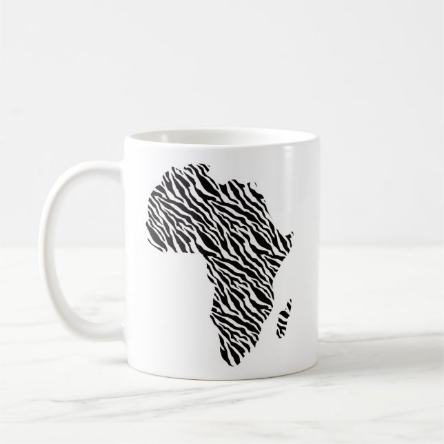 Africa Map African Pride Zebra Pattern Coffee Mug (Left)