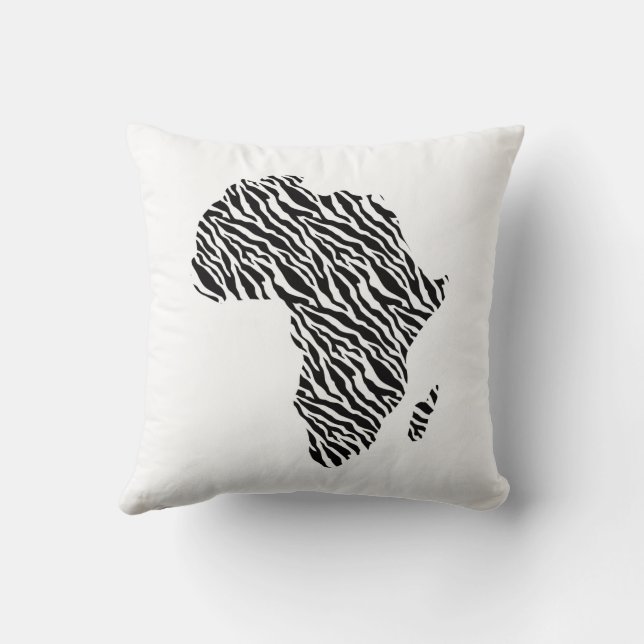 Africa Map African Pride Zebra Pattern Cushion (Back)