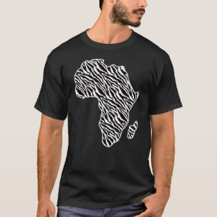 Africa Map African Pride Zebra Pattern T-Shirt