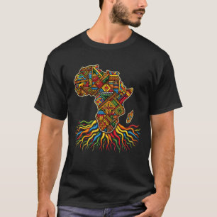 Africa Map African Roots Kente Tribal Patterns Her T-Shirt
