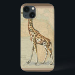 Africa Map and a Giraffe iPhone 13 Case<br><div class="desc">This piece of artwork will please any world traveller and animal lover. The background represents the map of Africa and there is a picture of a giraffe on top of it. In this image,  the borders makes it the perfect decorative art piece.</div>