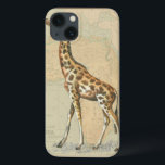 Africa Map and a Giraffe iPhone 13 Case<br><div class="desc">This piece of artwork will please any world traveller and animal lover. The background represents the map of Africa and there is a picture of a giraffe on top of it. In this image,  the borders makes it the perfect decorative art piece.</div>