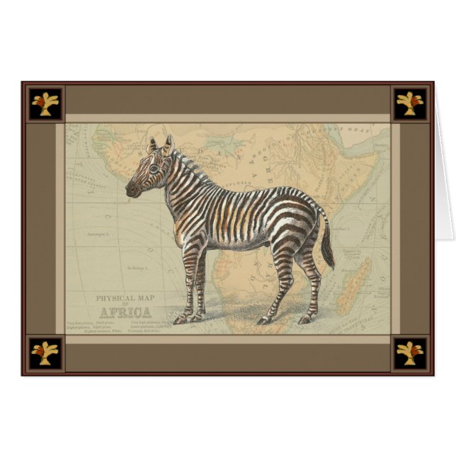 Africa Map and a Zebra (Front Horizontal)