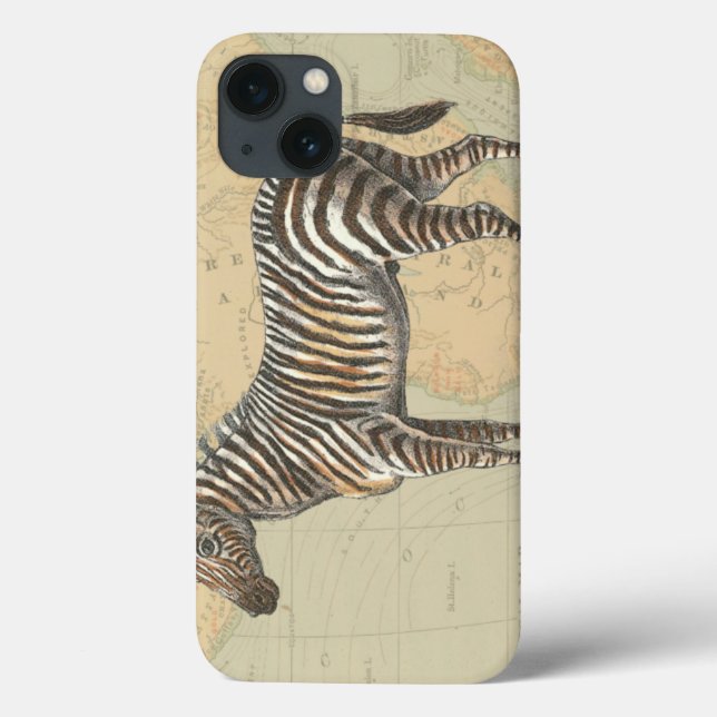 Africa Map and a Zebra Case-Mate iPhone Case (Back)