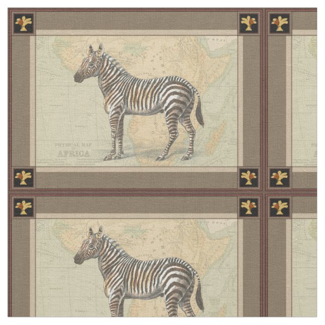 Africa Map and a Zebra Fabric (Close Up)