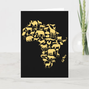 Africa Map Animals Melanin African Black History M Card