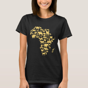 Africa Map Animals Melanin African Black History M T-Shirt