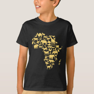 Africa Map Animals Melanin African Black History M T-Shirt