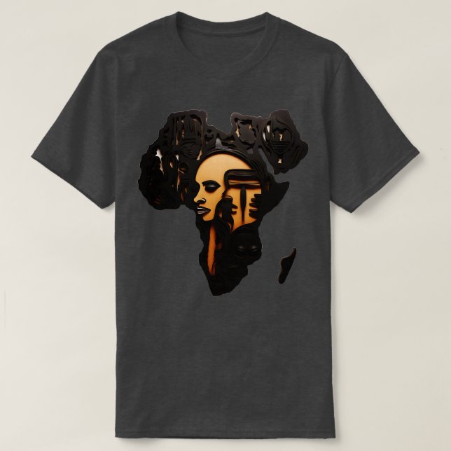 Africa Map Art T-Shirt (Design Front)