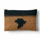 Africa Map Black and Brown Artisan Crochet Print