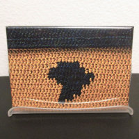 Africa Map Black and Brown Artisan Crochet Print