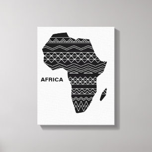 Africa Map Black Canvas Print