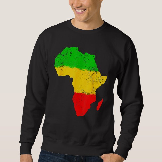 Africa Map Black History Month Afro African Pride  Sweatshirt (Front)