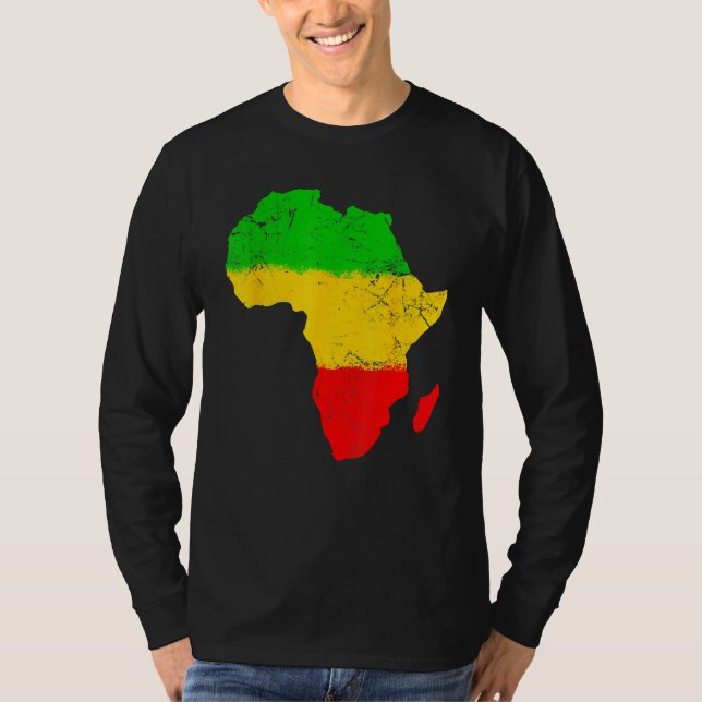 Africa Map Black History Month Afro African Pride  T-Shirt (Front)