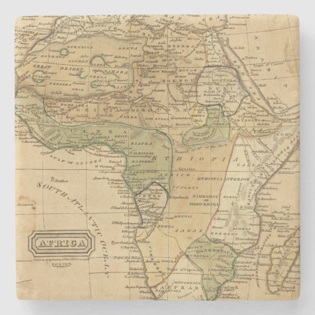 Africa  Map by Worcester Stone Coaster (Front)