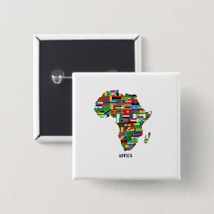 Africa Map Continent 15 Cm Square Badge