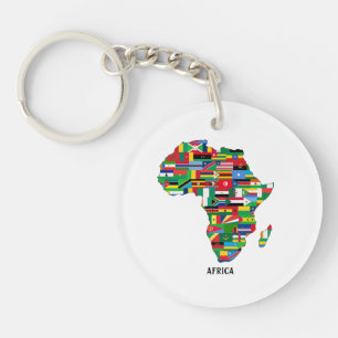 Africa Map Continent Colorful Key Ring