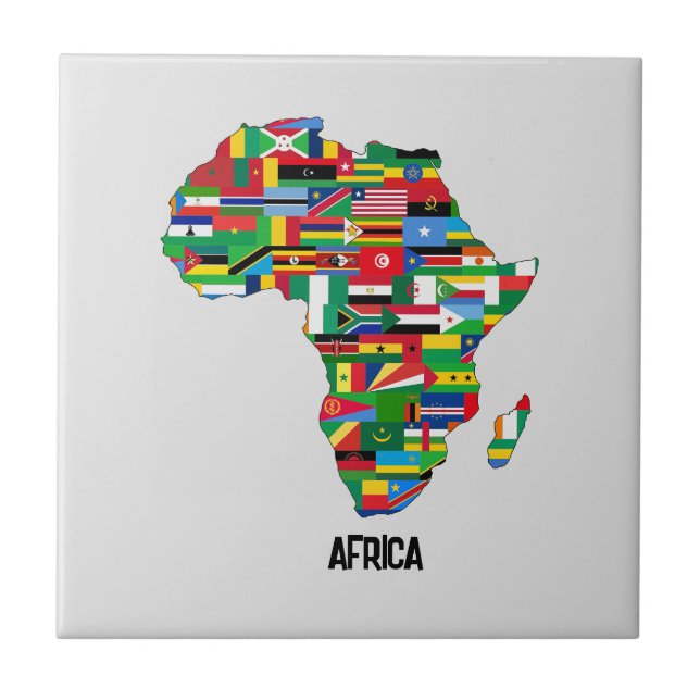 Africa Map Continent Tile (Front)