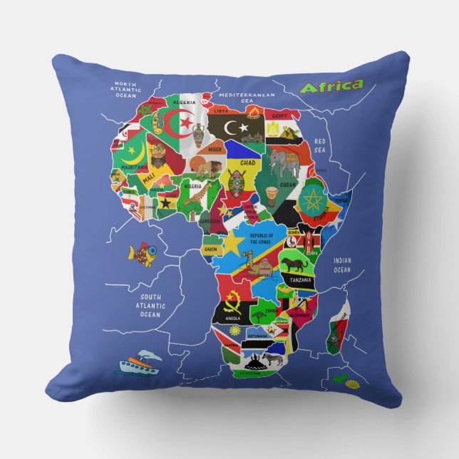 Africa Map Cushion (Front)