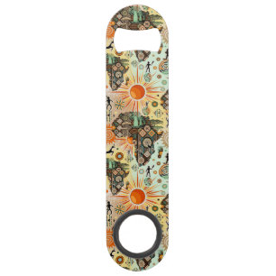 Africa Map Decorative Tribal Elements Pattern