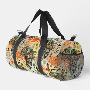 Africa Map Decorative Tribal Elements Pattern Duffle Bag