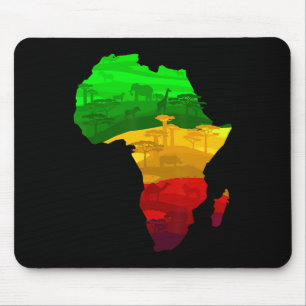 Africa Map Green Yellow Red Proud African Pride Ju Mouse Pad
